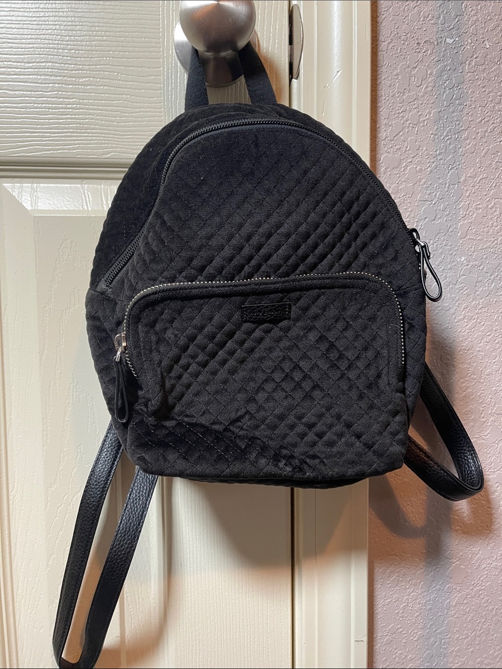 Vera Bradley Black Quilted Mini Backpack